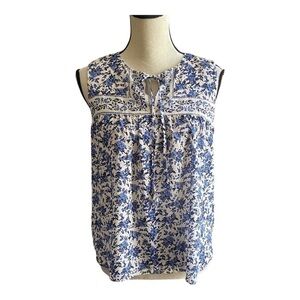 TABITHA WEBB-BLUE FLORAL TOP-SIZE SMALL